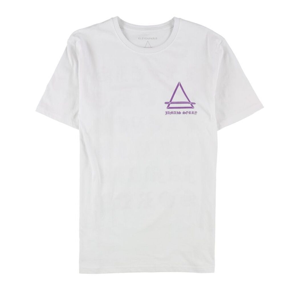 Elevenparis Mens Jamals Sorrd Graphic T-Shirt, White, M, Dm